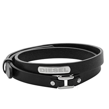Diesel Black Leather Men's Bracelet | DX0971040 | Time Watch Specialists